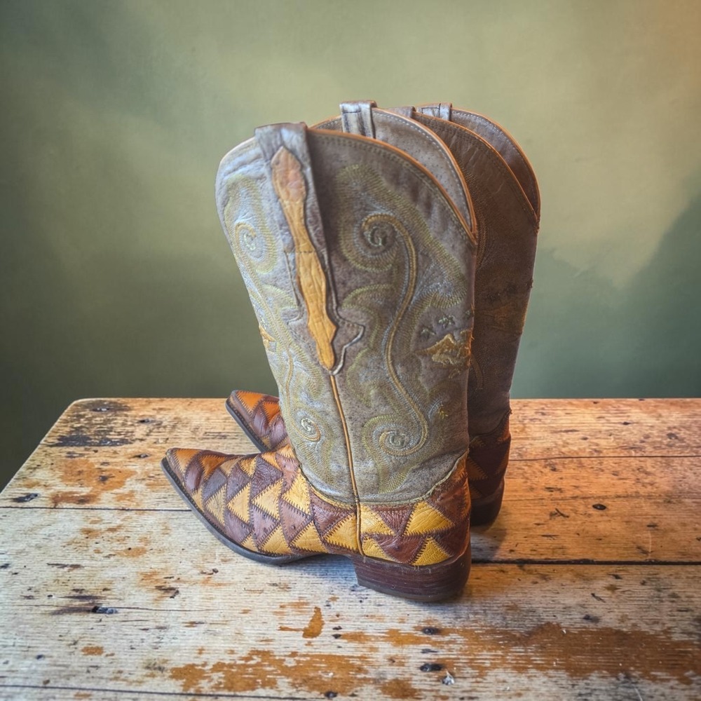El General Western  Ostrich Pointed Toe Cowboy Boots 8.5US / 27.5MEX